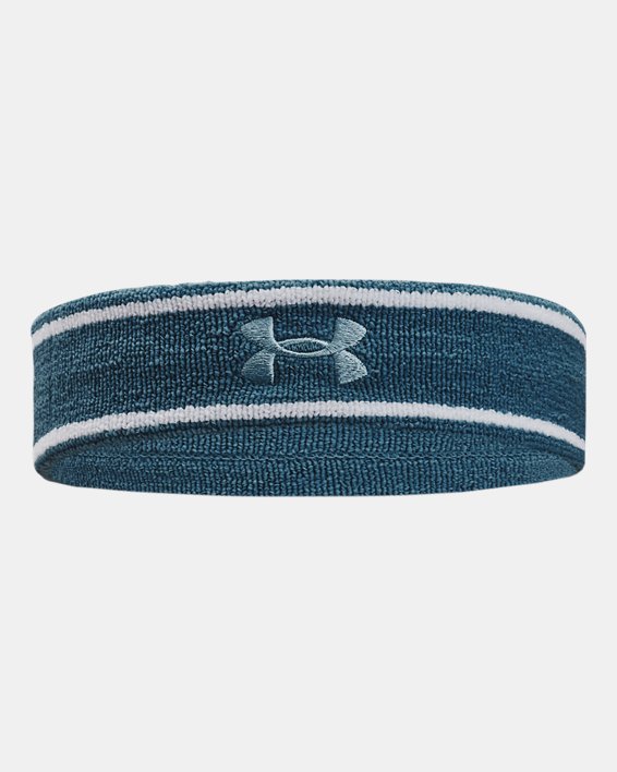 Unisex UA Striped Performance Terry Headband in Blue image number 0
